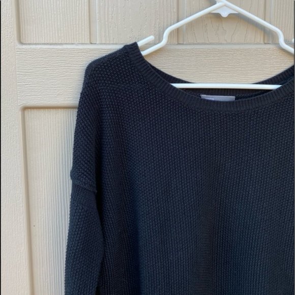 Vince cashmere cotton seed stitch waffle knit boxy relaxed fit pullover sweater - Picture 10 of 16